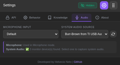 Audio Configuration