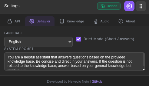 Behavior Configuration